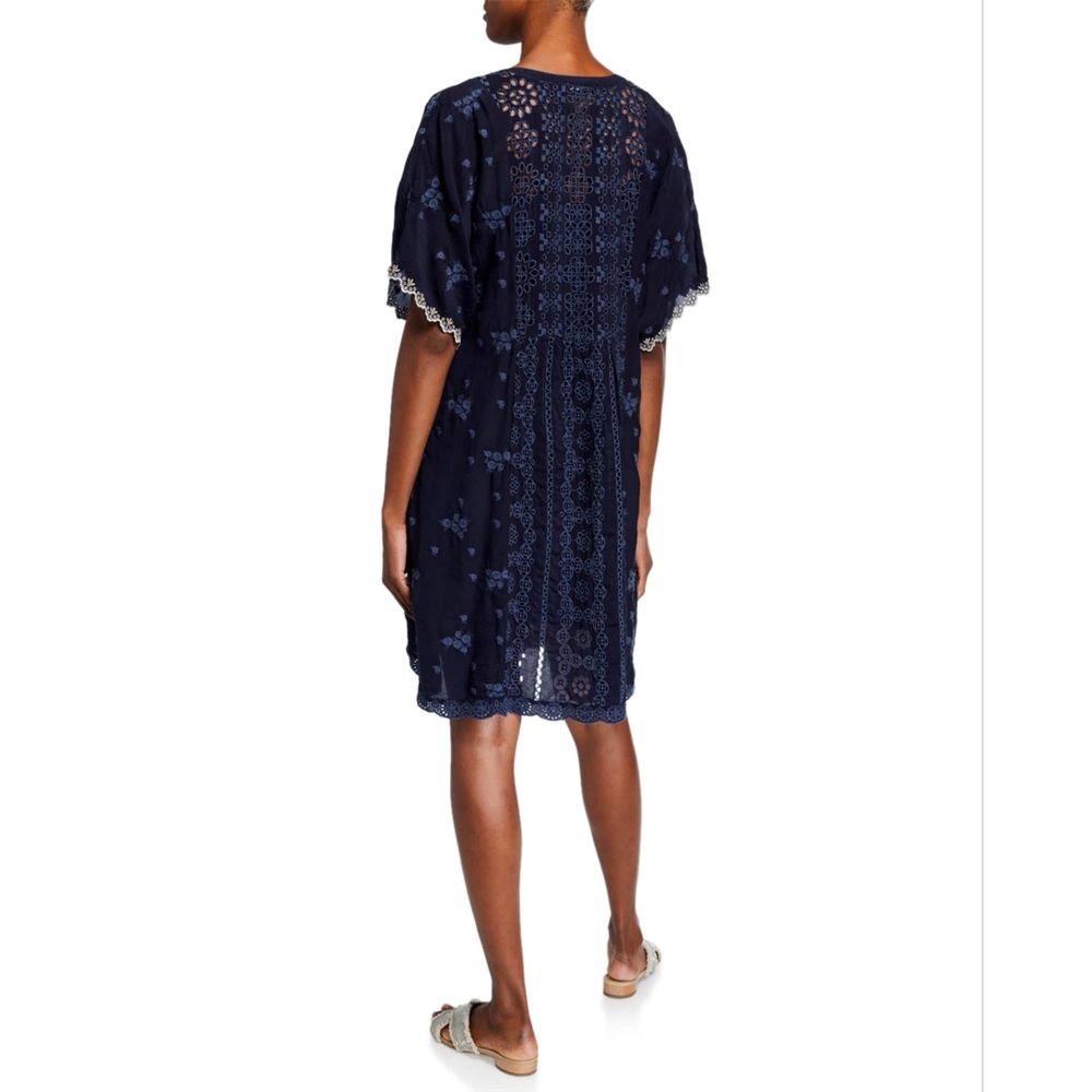 Johnny Was Blue Riza Embroidered Shift Dress size Small - Picture 2 of 9